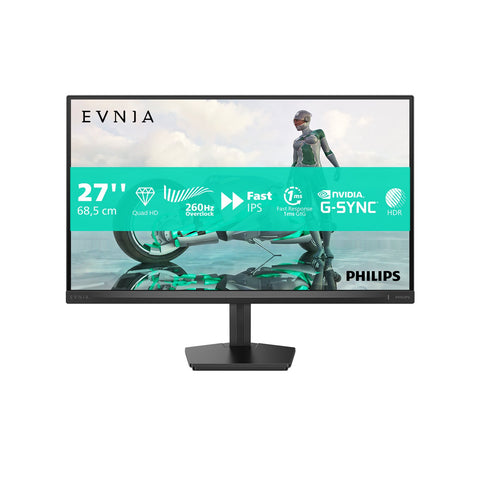 PHILIPS EVNIA 27M2N3500PA QHD 260Hz Gaming Monitor. 27in IPS QHD 2560x1440 300nits 0.3ms 260Hz 2xHDMI DP 2Wx2 Speakers 3.5mm Jack Audio-out…