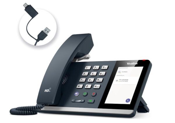 YEALINK (MP45) DESKTOP PHONE WITH HANDSET, 4" TOUCH SCREEN, ENTRY LEVEL USB PHONE