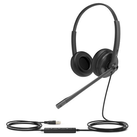 YEALINK WIRED (UH34) UC STEREO HEADSET,NOISE CANCELLING MIC,LEATHER CUSHION,USB-A