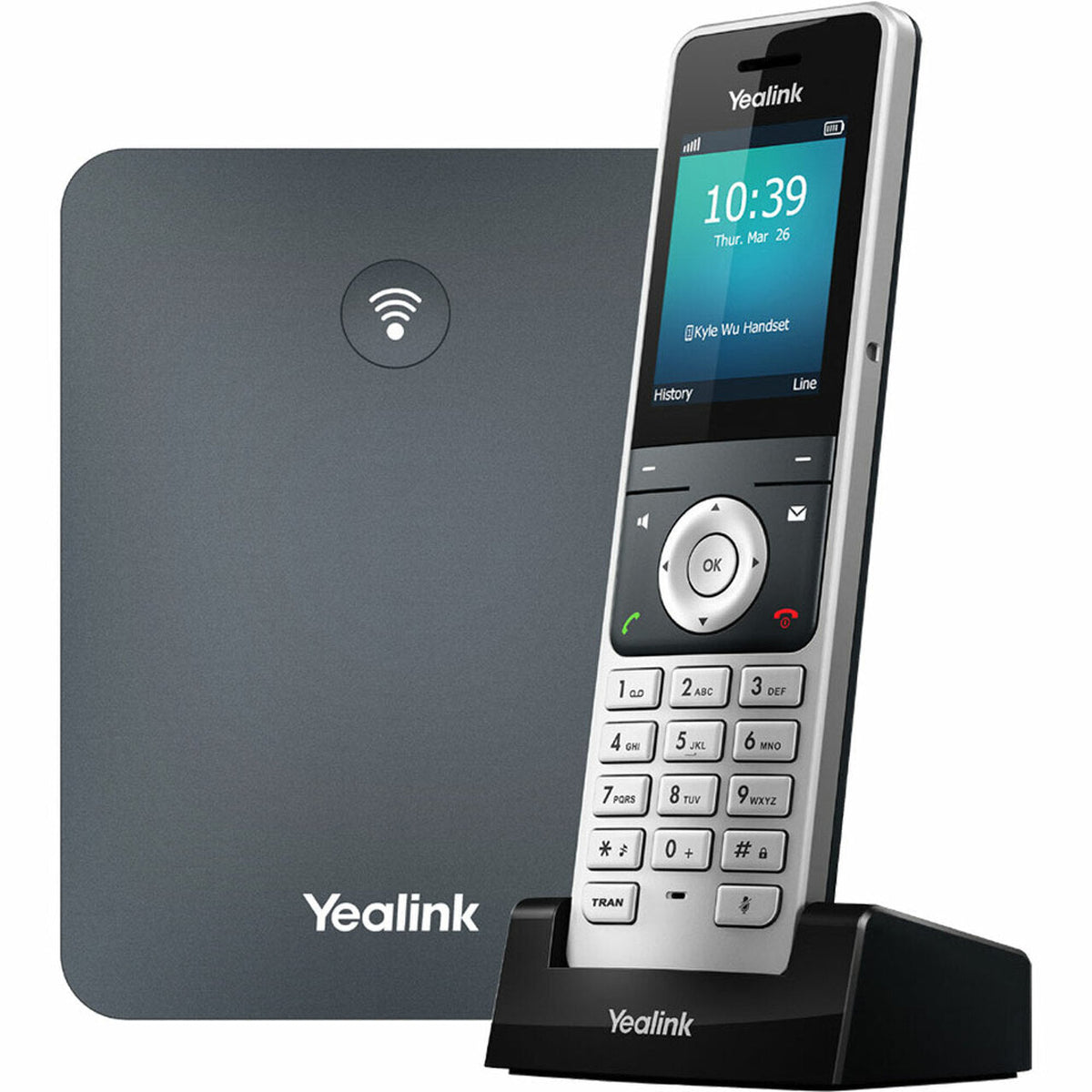 YEALINK (W76P) HIGH PERFORMANCE DECT IP PHONE SYSTEM W/HANDSET & BASE STATION,2.4" SCREEN